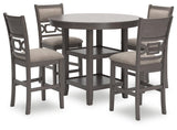 Wrenning Gray Counter Height Dining Table And 4 Barstools (Set Of 5) - Ella Furniture