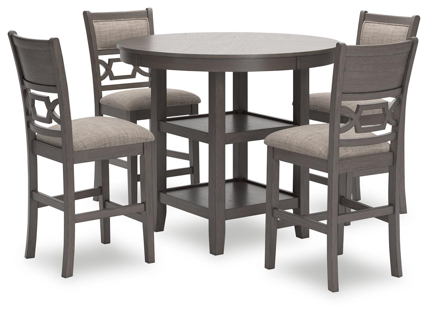 Wrenning Gray Counter Height Dining Table And 4 Barstools (Set Of 5) - Ella Furniture