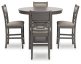 Wrenning Gray Counter Height Dining Table And 4 Barstools (Set Of 5) - Ella Furniture