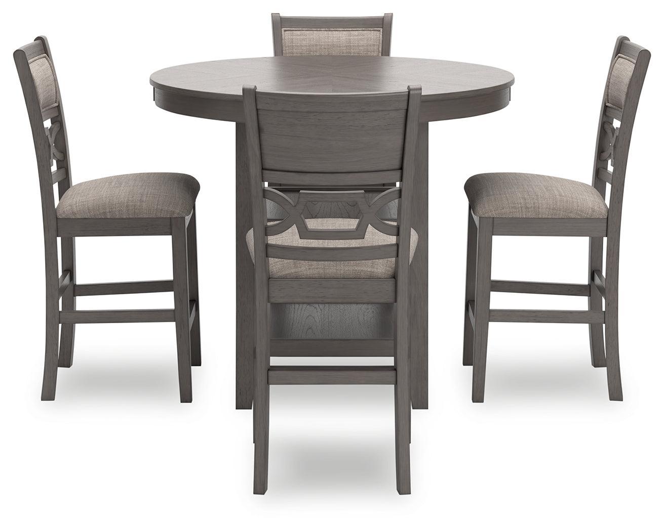 Wrenning Gray Counter Height Dining Table And 4 Barstools (Set Of 5) - Ella Furniture