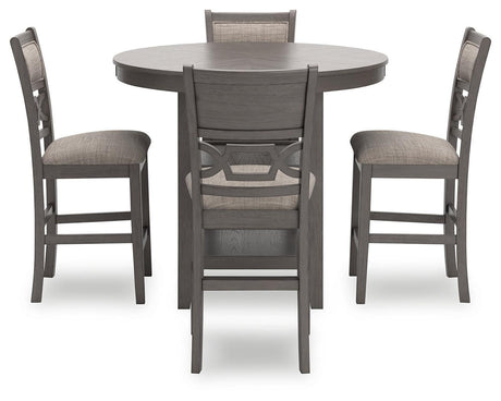 Wrenning Gray Counter Height Dining Table And 4 Barstools (Set Of 5) - Ella Furniture