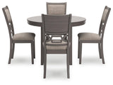 Wrenning Gray Dining Table And 4 Chairs (Set of 5)