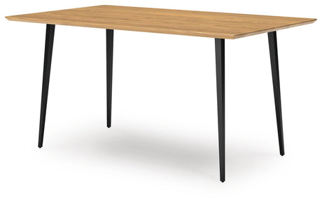 Gretlynn Black/Natural Dining Set angled view