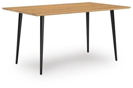 Gretlynn Black/Natural Dining Set angled view