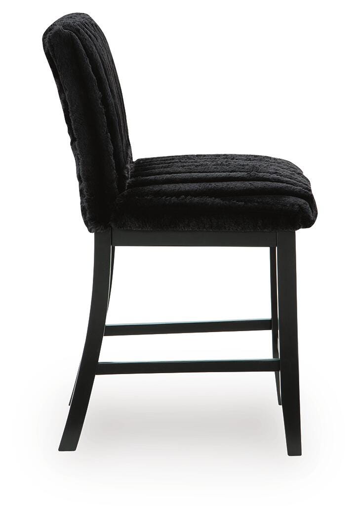 Mervannie Black Counter Height Barstool