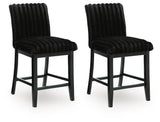 Mervannie Black Counter Height Barstool
