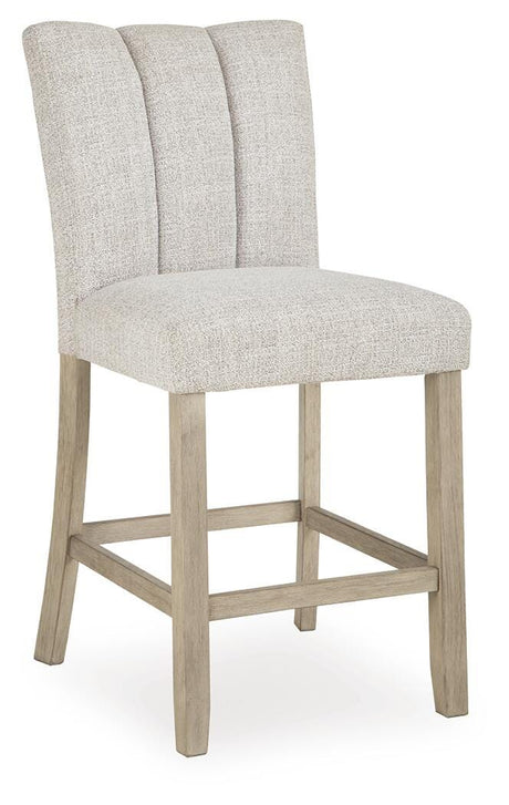 Larawyn Bisque Counter Height Barstool angled view