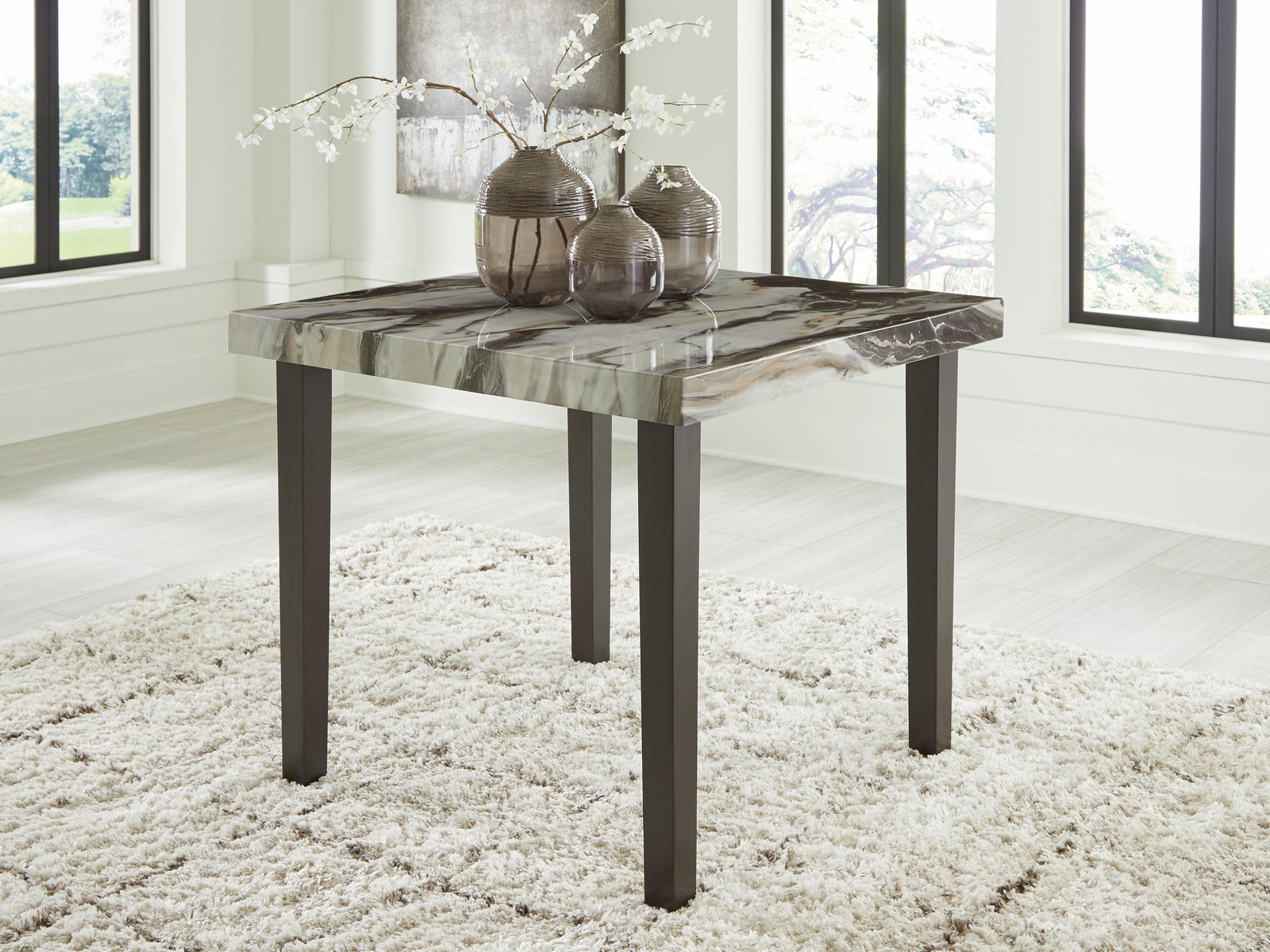 Jeshina Dark Brown/Beige Counter Height Dining Table