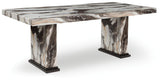 Jeshina Dark Brown/Beige Dining Table