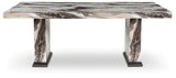 Jeshina Dark Brown/Beige Dining Table