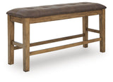 Urbinforte Light Brown Counter Height Dining Bench