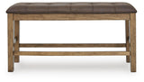 Urbinforte Light Brown Counter Height Dining Bench