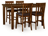 Ralene Medium Brown Counter Height Dining Table And 4 Barstools