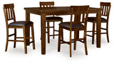 Ralene Medium Brown Counter Height Dining Table And 4 Barstools