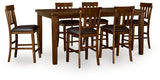 Ralene Medium Brown Counter Height Dining Table And 6 Barstools