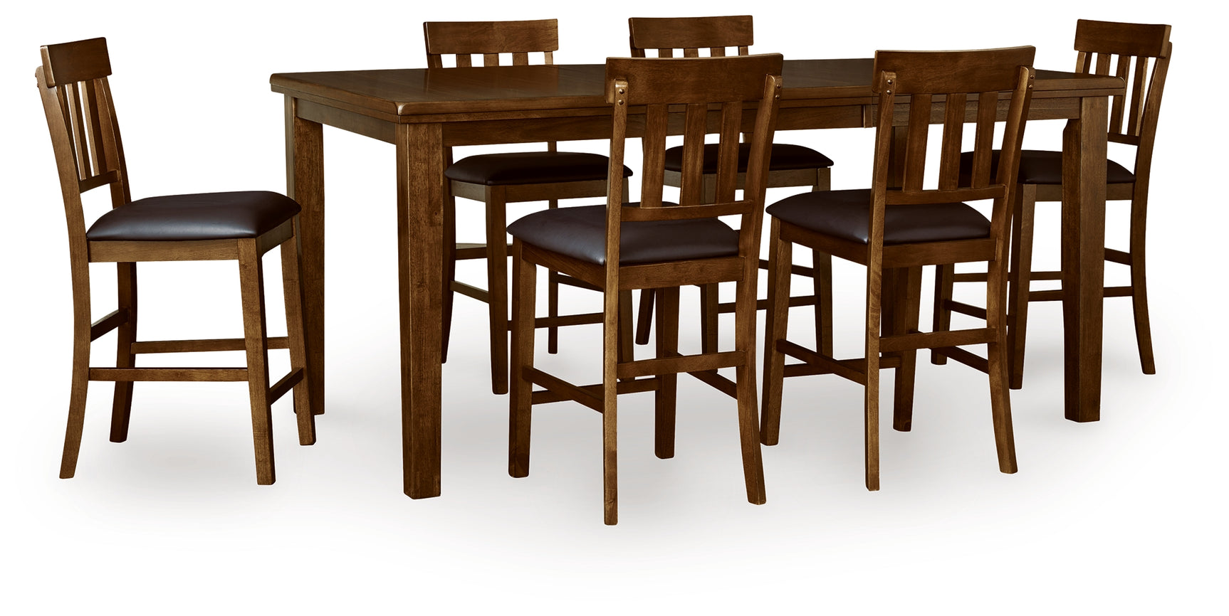 Ralene Medium Brown Counter Height Dining Table And 6 Barstools