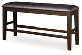 Haddigan Dark Brown Counter Height Dining Bench