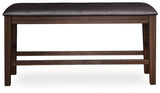 Haddigan Dark Brown Counter Height Dining Bench