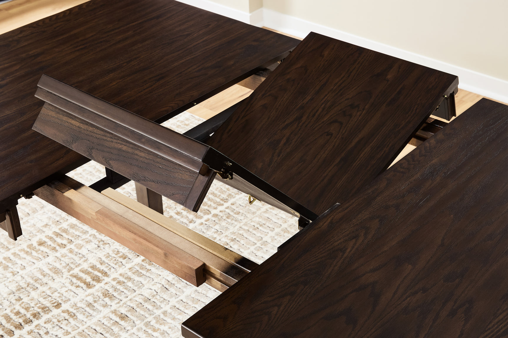 Haddigan Dark Brown Counter Height Dining Table and 8 Barstools