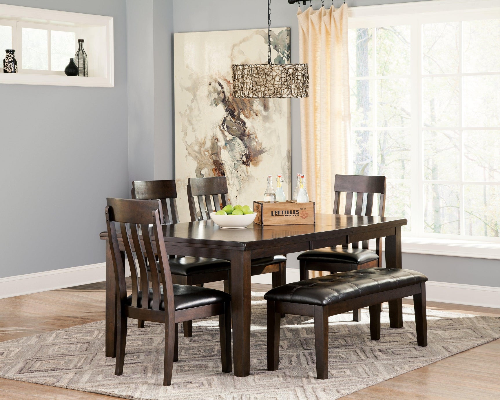 Haddigan Dark Brown Dining Extension Table - Ella Furniture