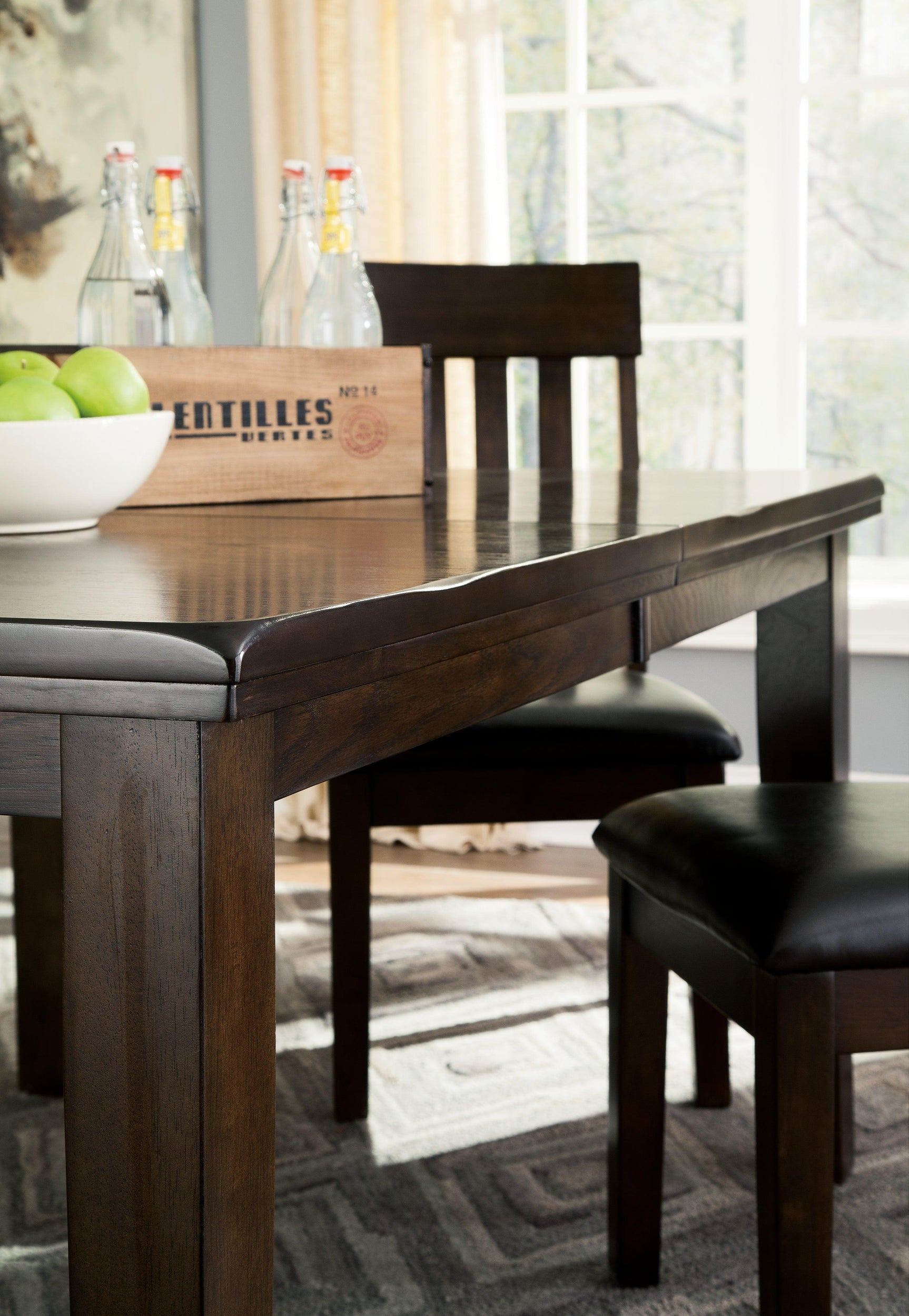 Haddigan Dark Brown Dining Extension Table - Ella Furniture