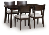 Mallenette Merlot Dining Table and 4 Chairs (Set of 5)
