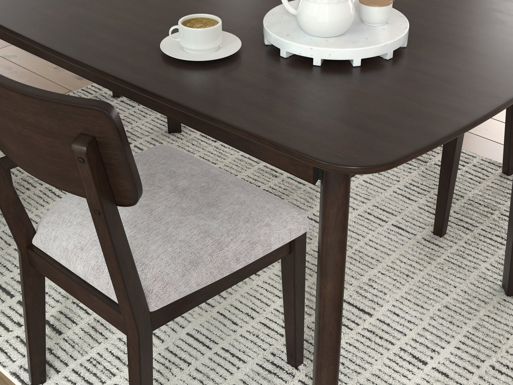 Mallenette Merlot Dining Table and 4 Chairs (Set of 5)