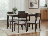 Mallenette Merlot Dining Table and 4 Chairs (Set of 5)