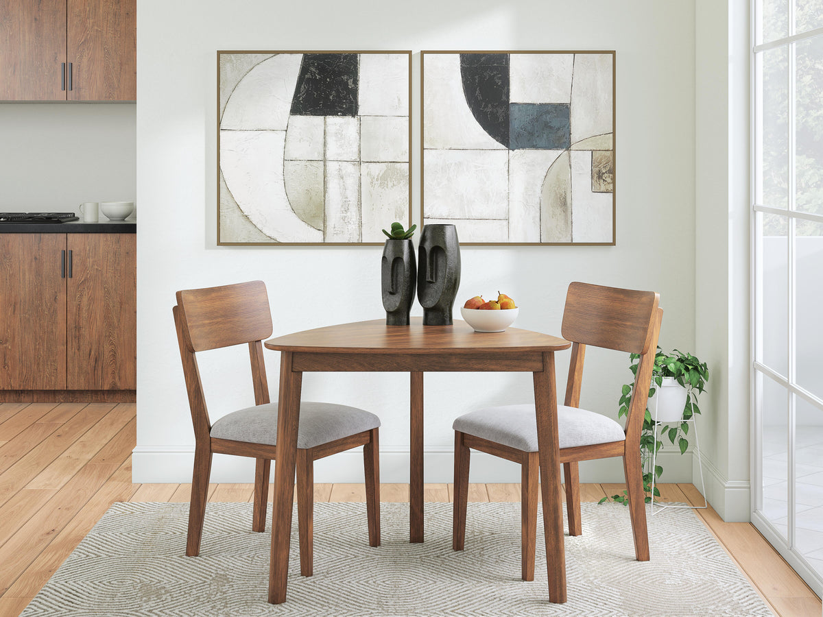 Tameride Brown Dining Set — Dining Table and 2 Chairs