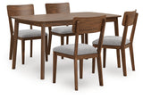 Tameride Brown Dining Table and 4 Chairs (Set of 5)