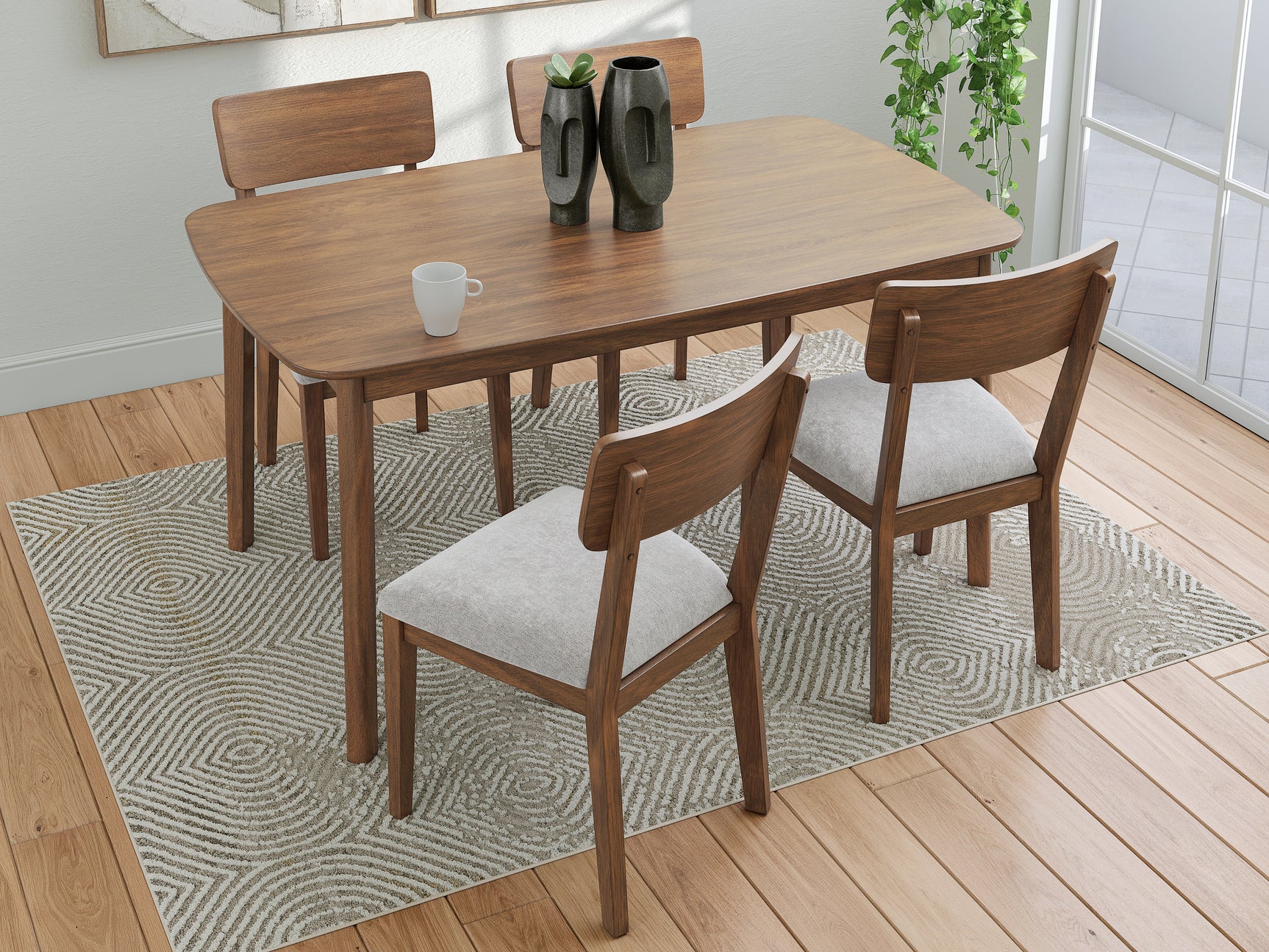Tameride Brown Dining Table and 4 Chairs (Set of 5)