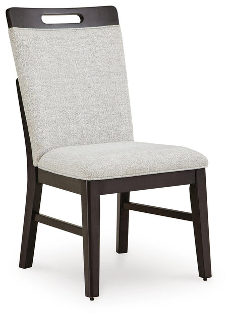 Neymorton Dark Grayish Brown Dining Set angled view