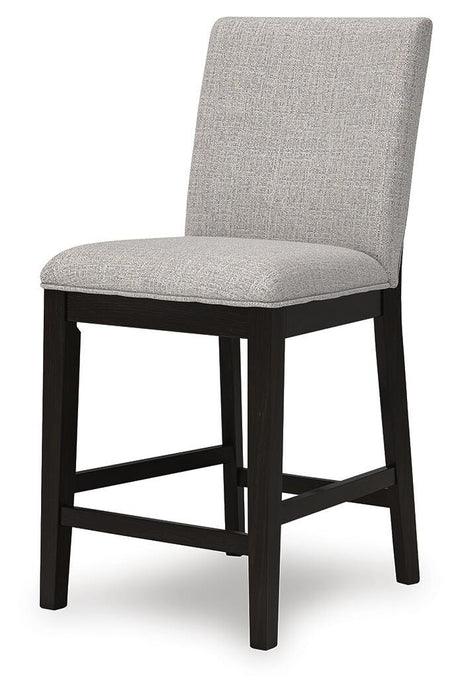 Neymorton Dark Grayish Brown Counter Height Barstool angled view
