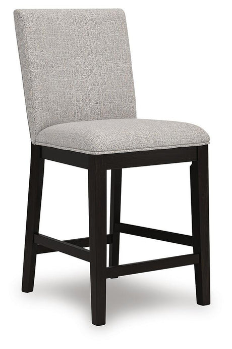 Neymorton Dark Grayish Brown Counter Height Barstool angled view
