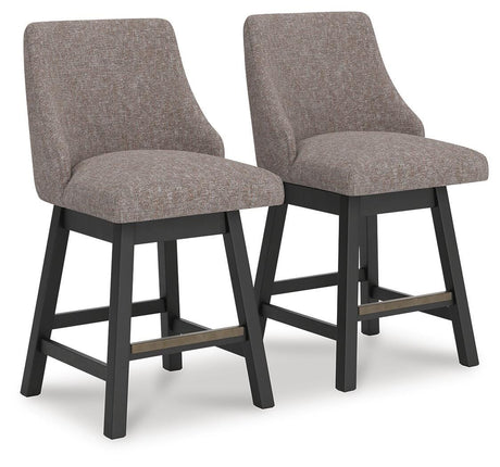 Neymorton Dark Grayish Brown Counter Height Barstool angled view