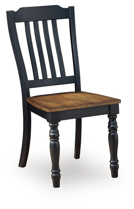 Clorazi Black/Brown Dining Chair angled view