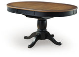 Clorazi Black/Brown Dining Butterfly Extension Table angled view