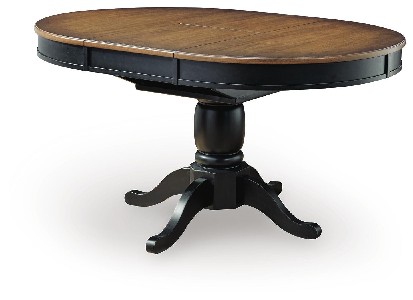 Clorazi Black/Brown Dining Butterfly Extension Table angled view
