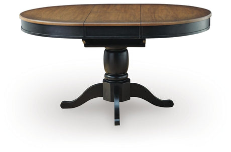 Clorazi Black/Brown Dining Butterfly Extension Table view 5