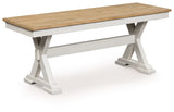 Purlaney Antique White/Natural 48" Dining Bench