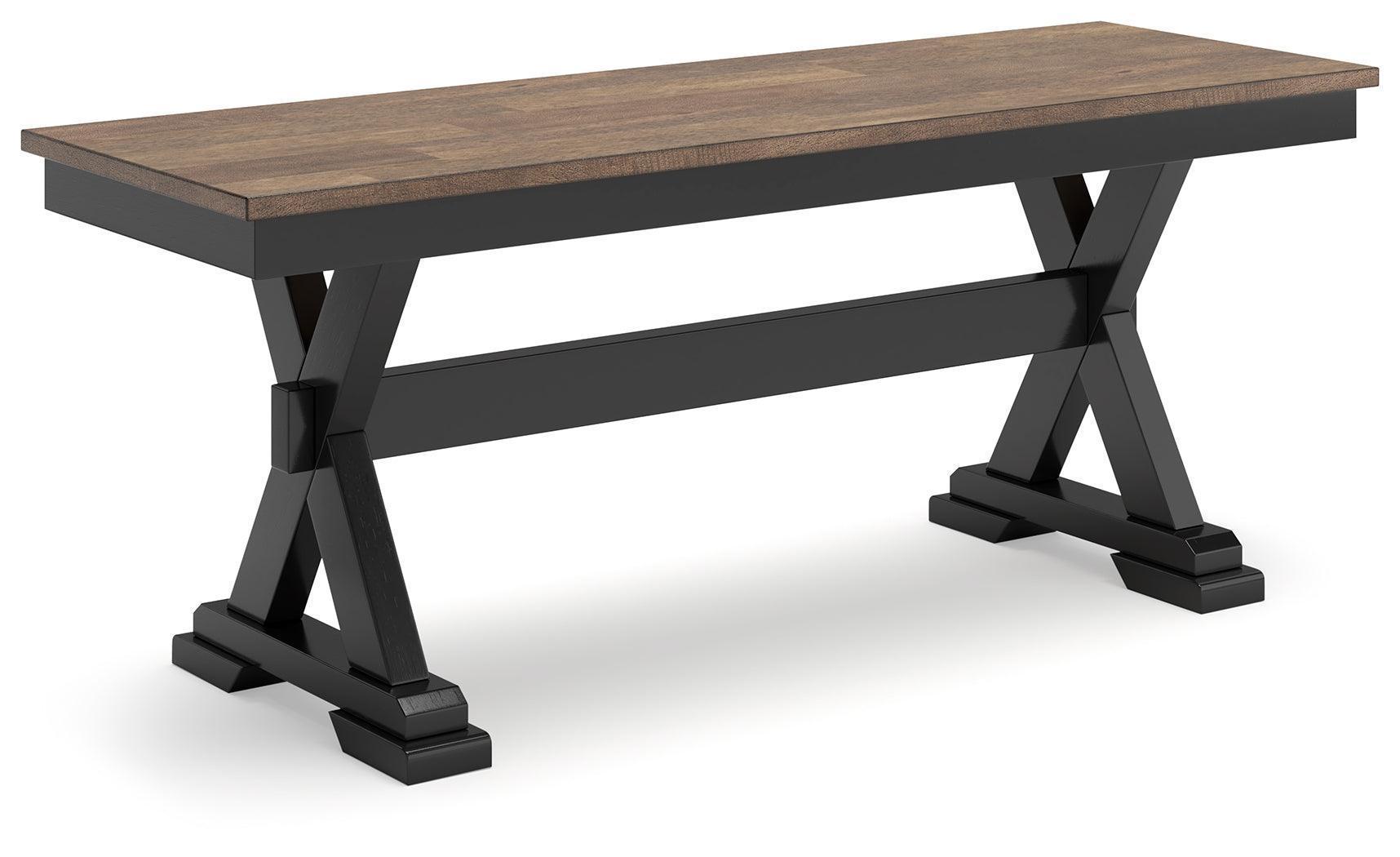 Wildenauer Brown Black 50" Dining Bench