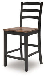 Wildenauer Brown/Black Counter Height Dining Table and 4 Barstools