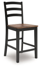 Wildenauer Brown/Black Counter Height Dining Table and 4 Barstools