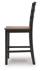 Wildenauer Brown/Black Counter Height Dining Table and 4 Barstools