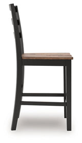 Wildenauer Brown/Black Counter Height Dining Table and 4 Barstools