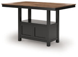 Wildenauer Brown/Black Counter Height Dining Table and 6 Barstools