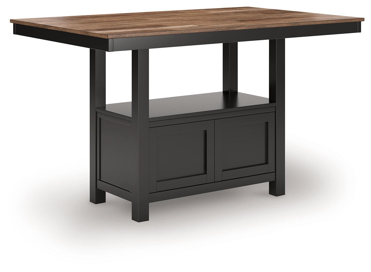 Wildenauer Brown/Black Counter Height Dining Table and 4 Barstools