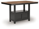 Wildenauer Brown/Black Counter Height Dining Table and 6 Barstools