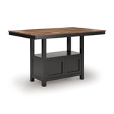 Wildenauer Brown/Black Counter Height Dining Table and 4 Barstools