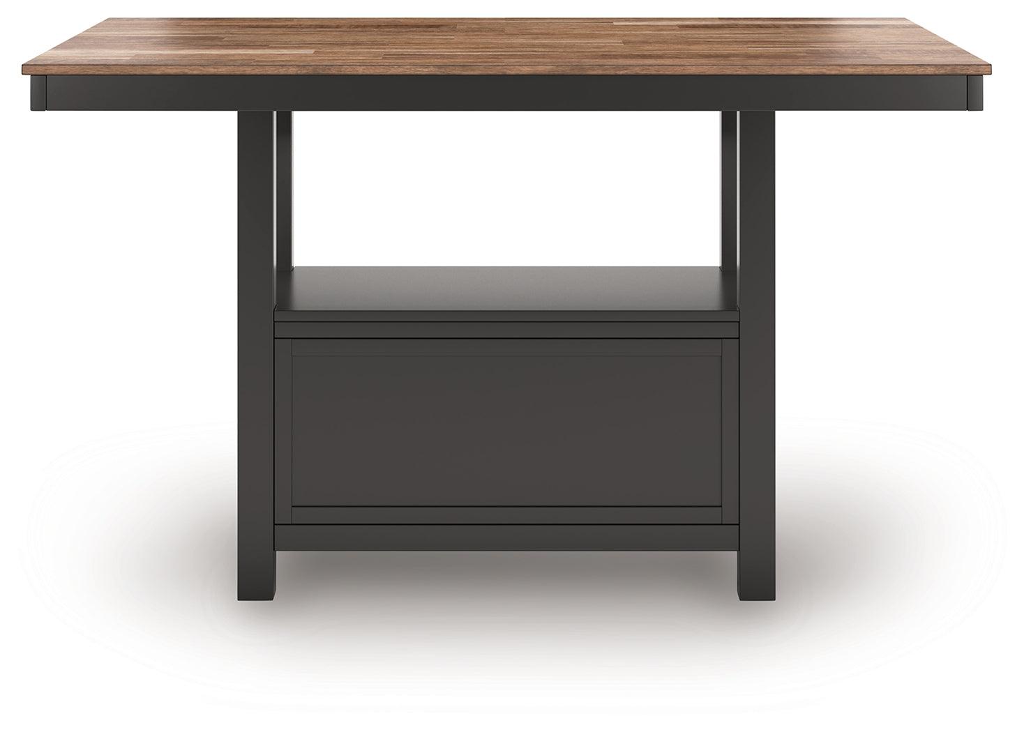 Wildenauer Brown/Black Counter Height Dining Table and 6 Barstools